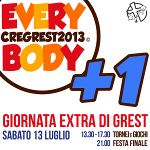 Sabato 13 luglio ci vediamo al Grest per una giornata extra!